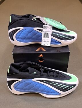 Anthony Edwards 2 Basketball Shoes - Color: Blue/Black/Green - Size: Men 10.5